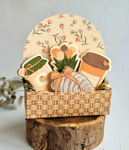 brunch cookie pack happy mothers day  croissant with bow takeaway coffee cup jam jar bunch of tulips flowers gift box fondant cookie stamp cookie cutter stampandimpress sweetlysealedstudios