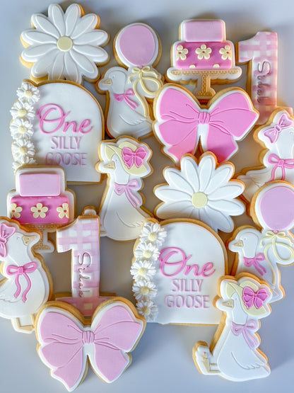 goose with balloon happy birthday one silly goose on the loose bow cookie stamp cookie cutter stampandimpress a silly goose is almost on the loose baby rattle