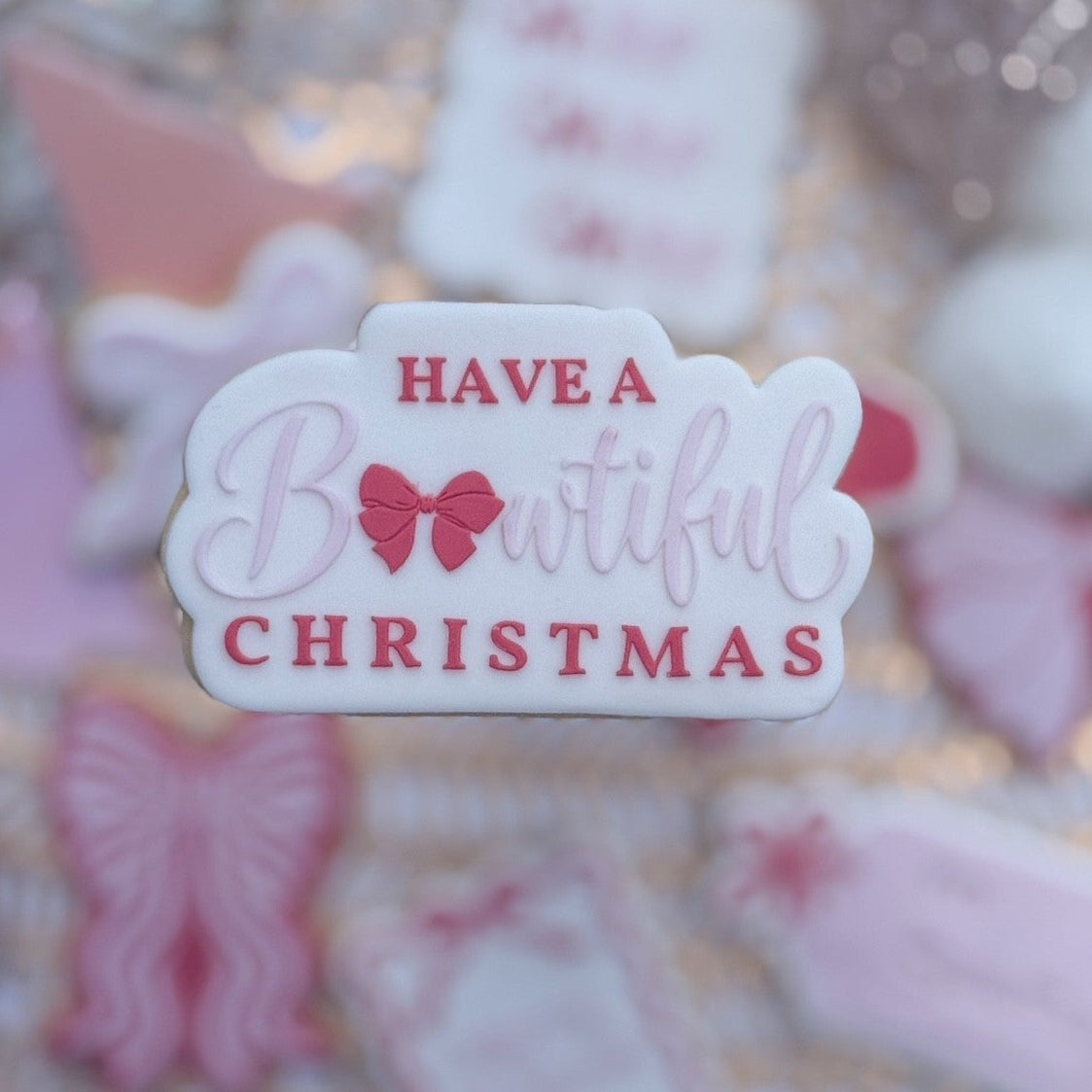 Have a Bowtiful Christmas Raised Cookie Stamp/Fondant Debosser & Cutter