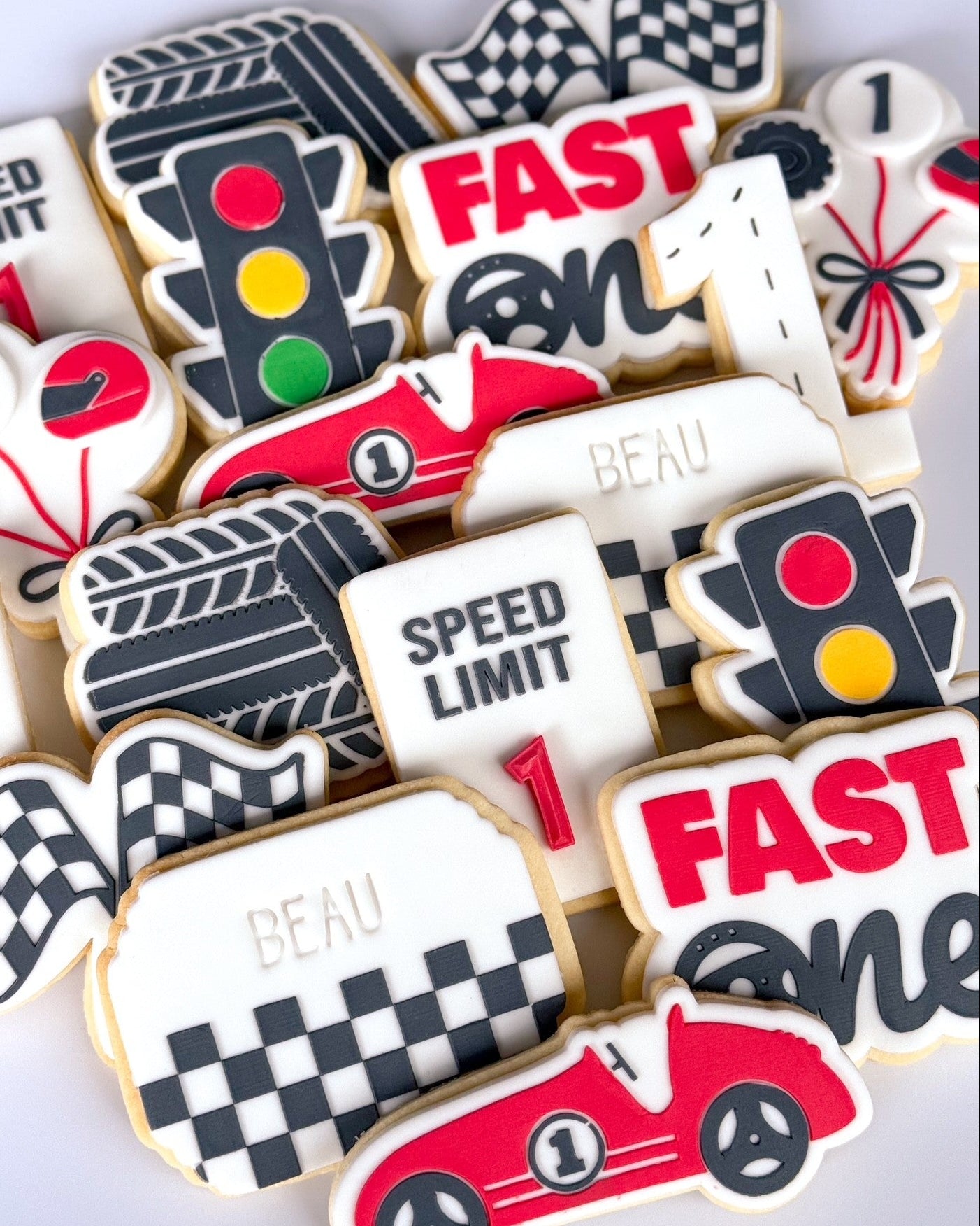 fast one two fast tyre stack race car racing flags traffic light cookie stamp cookie cutter stampandimpress speed limit