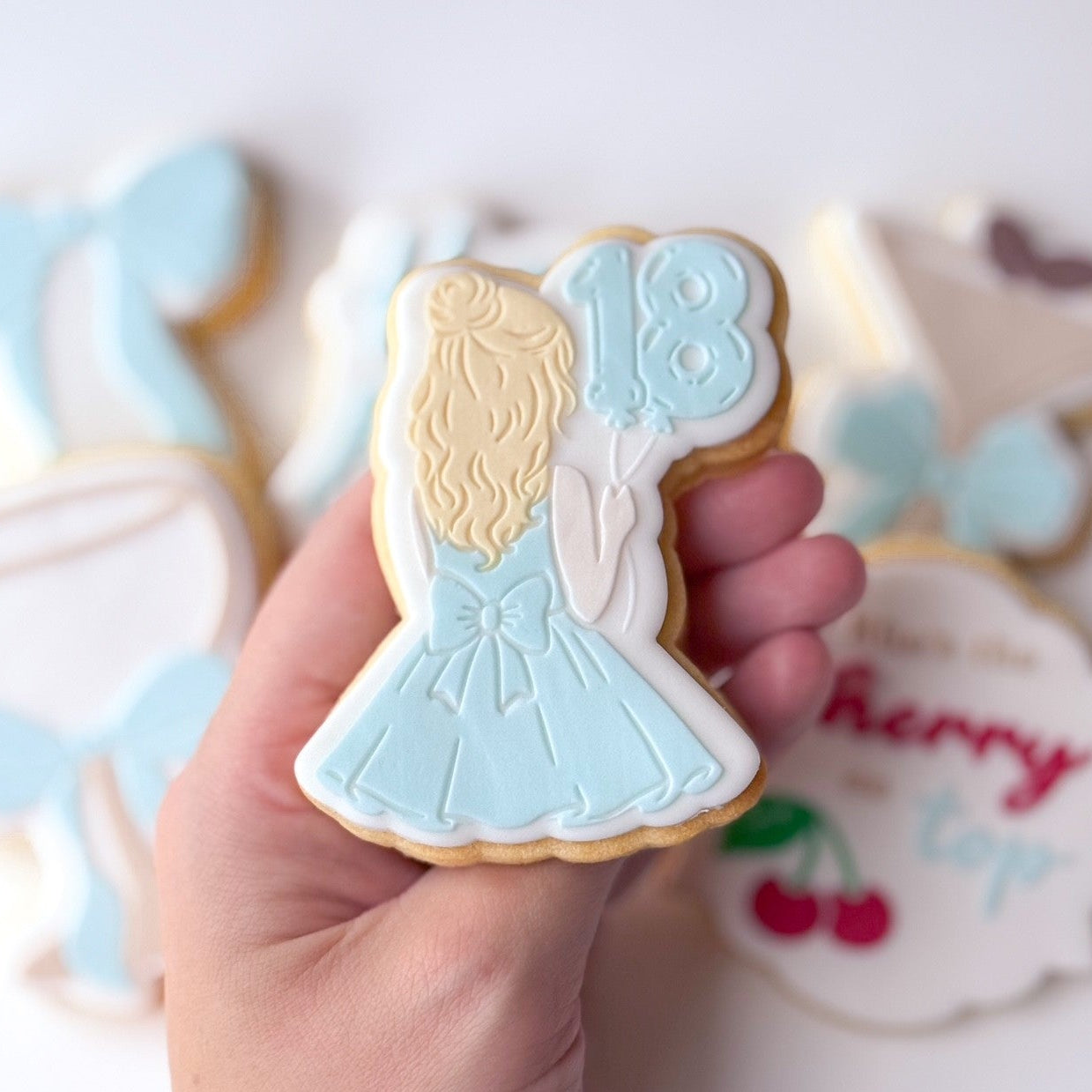 birthday girl 18 balloon eighteen happy birthday dress cookie stamp cookie cutter stampandimpress