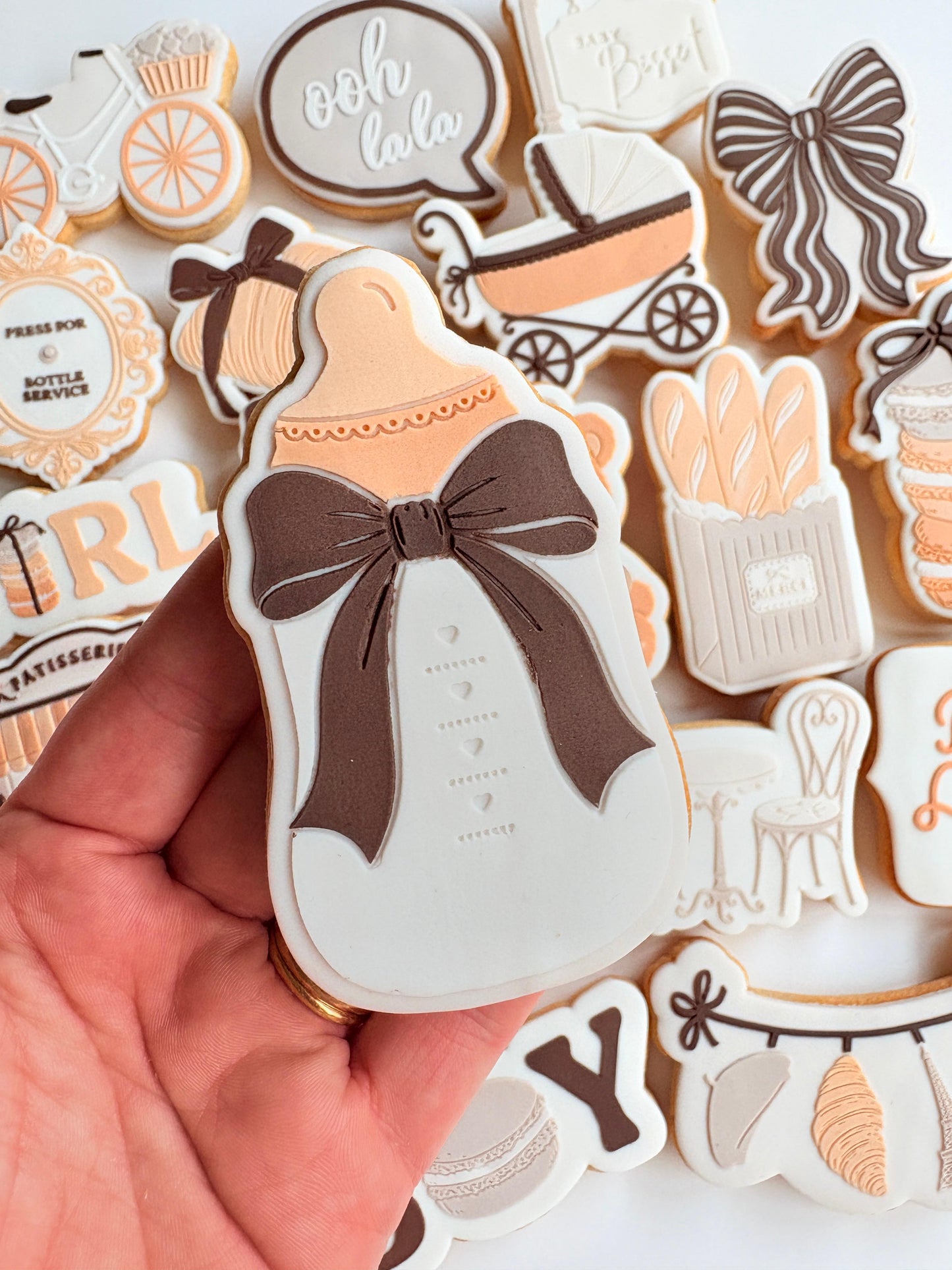 Baby Bottle with Bow Raised Cookie Stamp/Fondant Debosser & Cutter