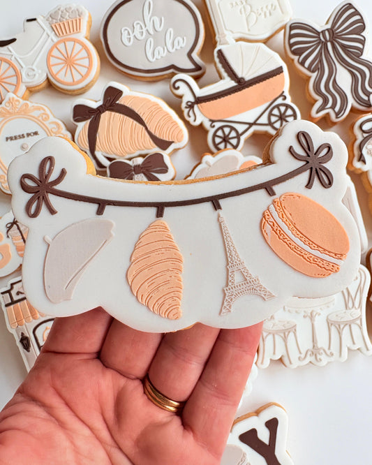 French Bunting Raised Cookie Stamp/Fondant Debosser & Cutter