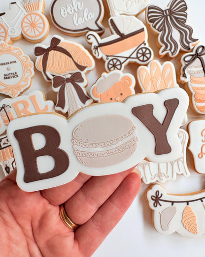 Boy with Macaron Raised Cookie Stamp/Fondant Debosser & Cutter (Copy)