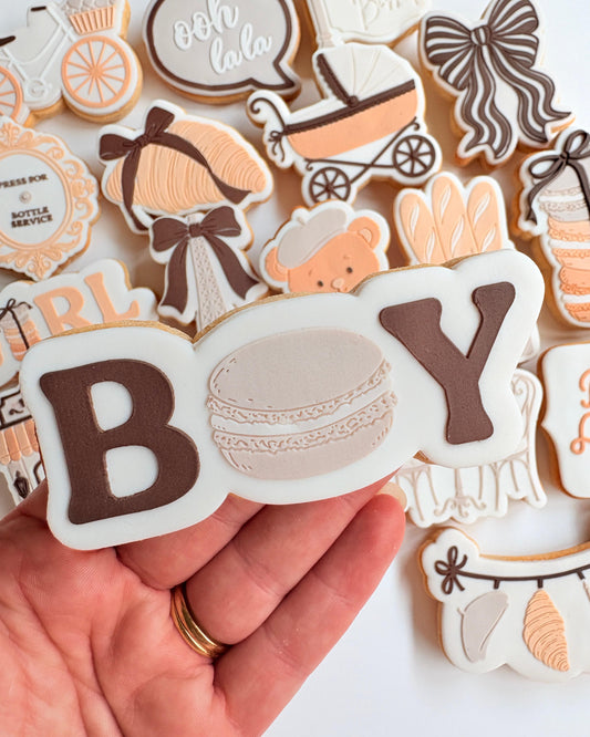 Boy with Macaron Raised Cookie Stamp/Fondant Debosser & Cutter (Copy)