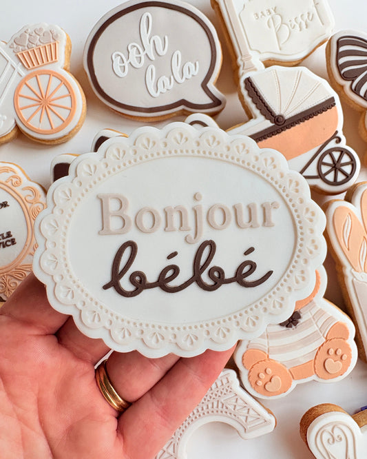 Bonjour Bebe Raised Cookie Stamp/Fondant Debosser & Cutter