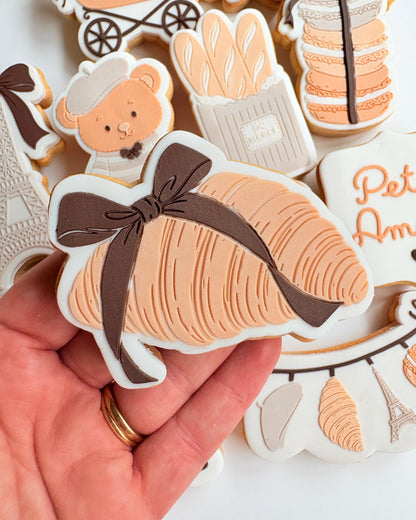 Croissant with Bow Raised Cookie Stamp/Fondant Debosser & Cutter