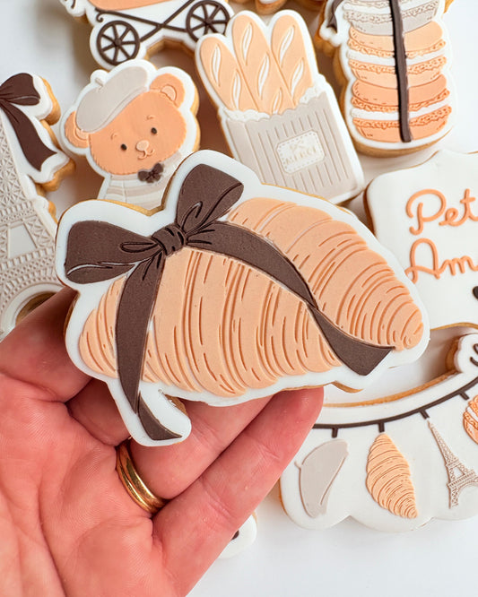 Croissant with Bow Raised Cookie Stamp/Fondant Debosser & Cutter