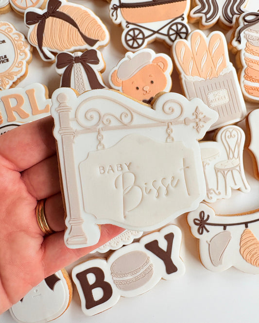 Parisian Sign Raised Cookie Stamp/Fondant Debosser & Cutter