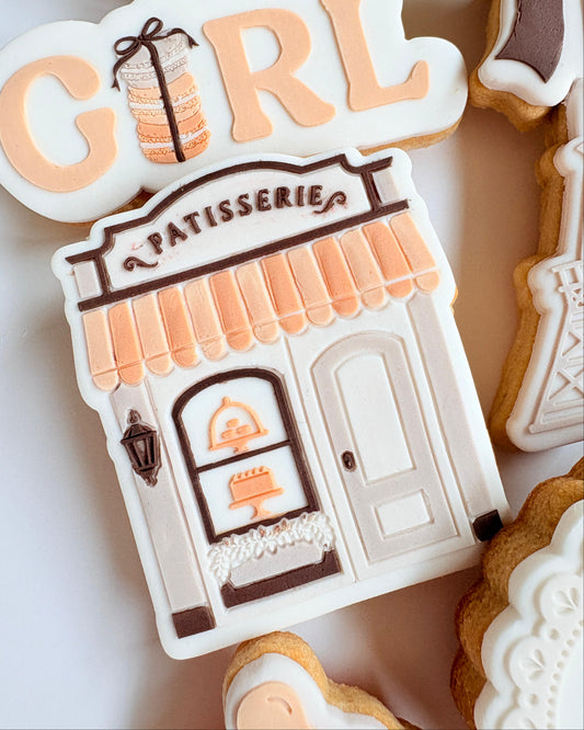 French Patisserie Raised Cookie Stamp/Fondant Debosser & Cutter