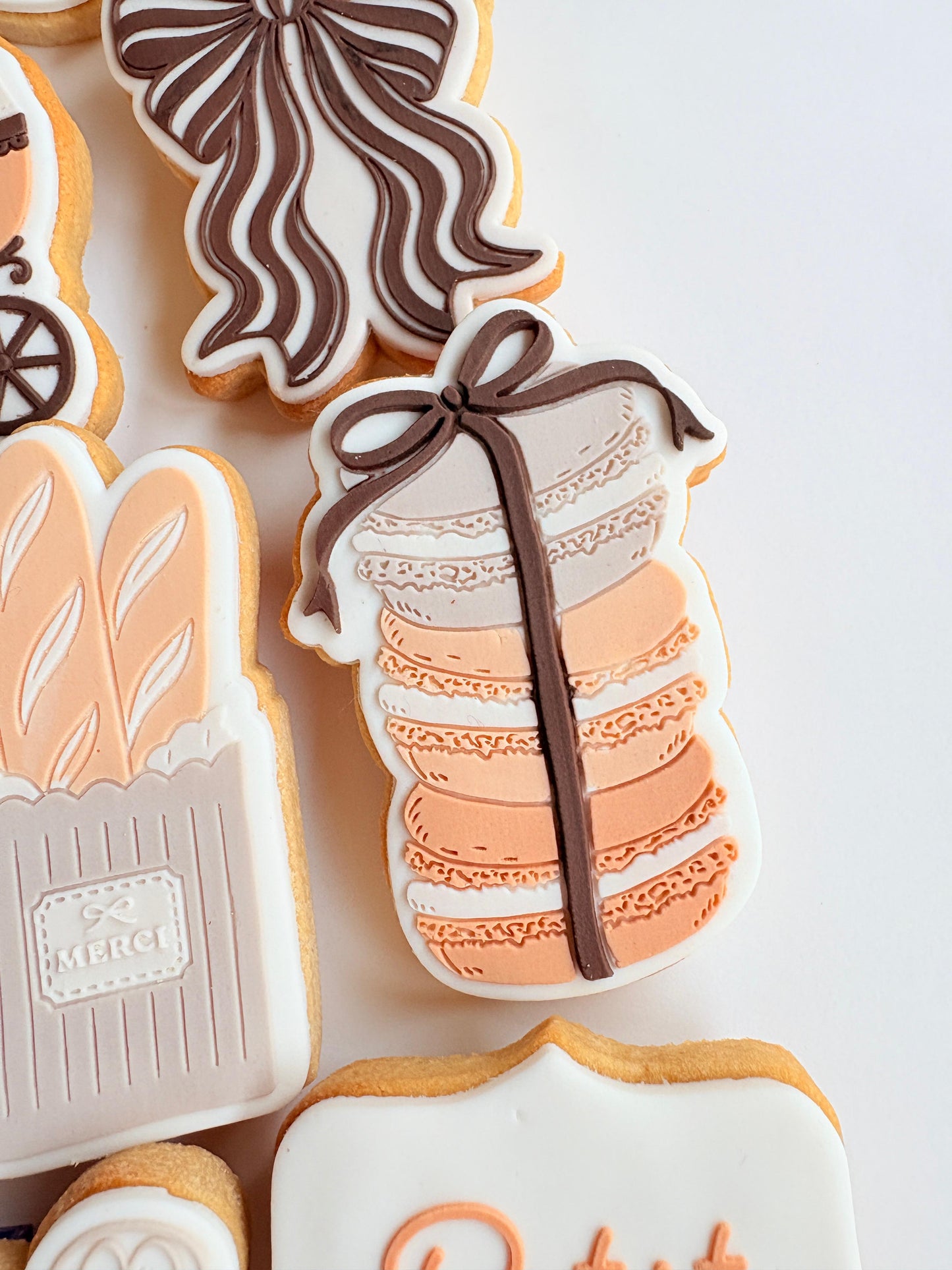 Macaron Stack with Bow Raised Cookie Stamp/Fondant Debosser & Cutter