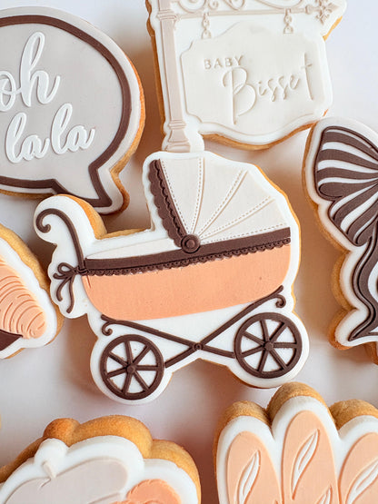 Baby Pram with Frills Raised Cookie Stamp/Fondant Debosser & Cutter