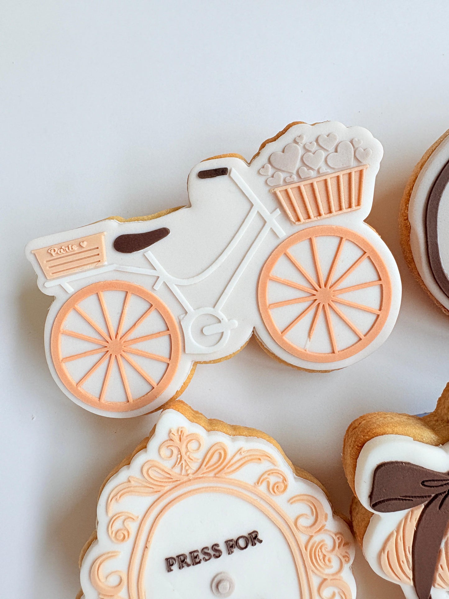 Paris Bicycle Raised Cookie Stamp/Fondant Debosser & Cutter