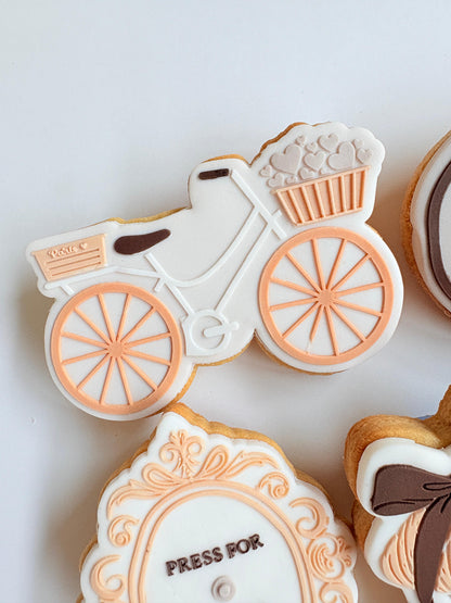 Paris Bicycle Raised Cookie Stamp/Fondant Debosser & Cutter