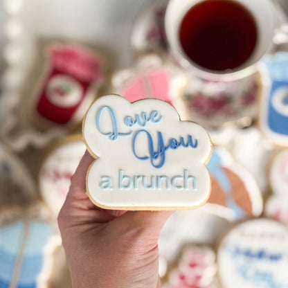happy mothers day love you a brunch macarons coffee cup croissant with bow jam jar fondant cookie stamp cookie cutter stampandimpress