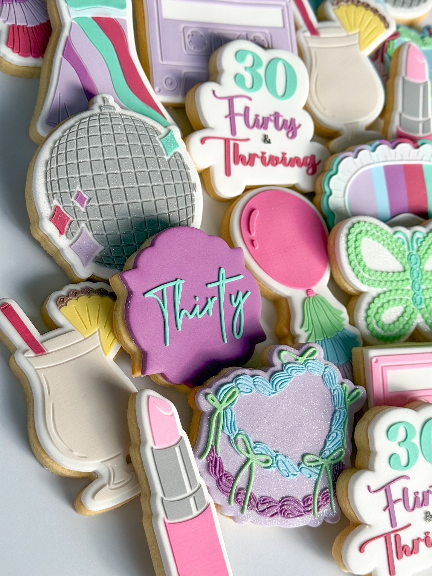 pina colada cocktail pineapple 13 going on 30 suddenly 30 drink cookie stamp cookie cutter stampandimpress wishing dust butterfly mix tape 30 flirty & thriving disco ball 