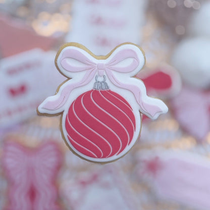 Striped Bauble Raised Cookie Stamp/Fondant Debosser & Cutter