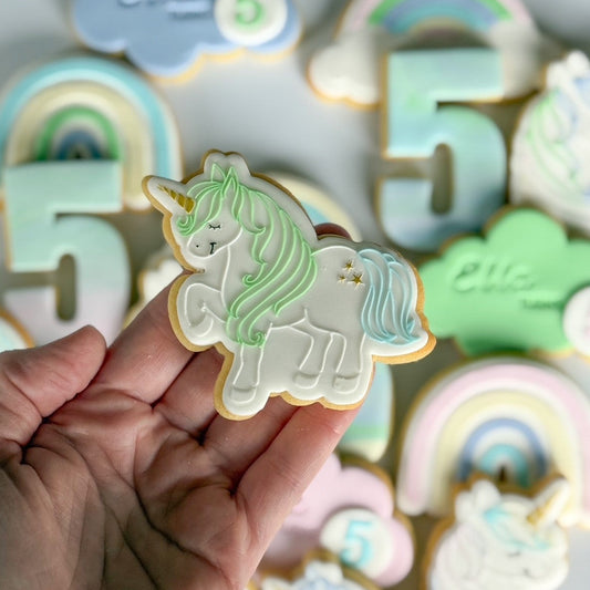 unicorn rainbow cookie stamp cookie cutter stampandimpress shooting star