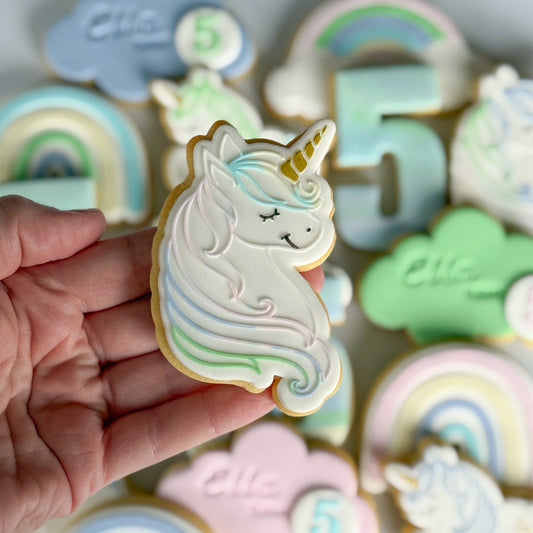 unicorn head pretty unicorn cookie stamp cookie cutter stampandimpress