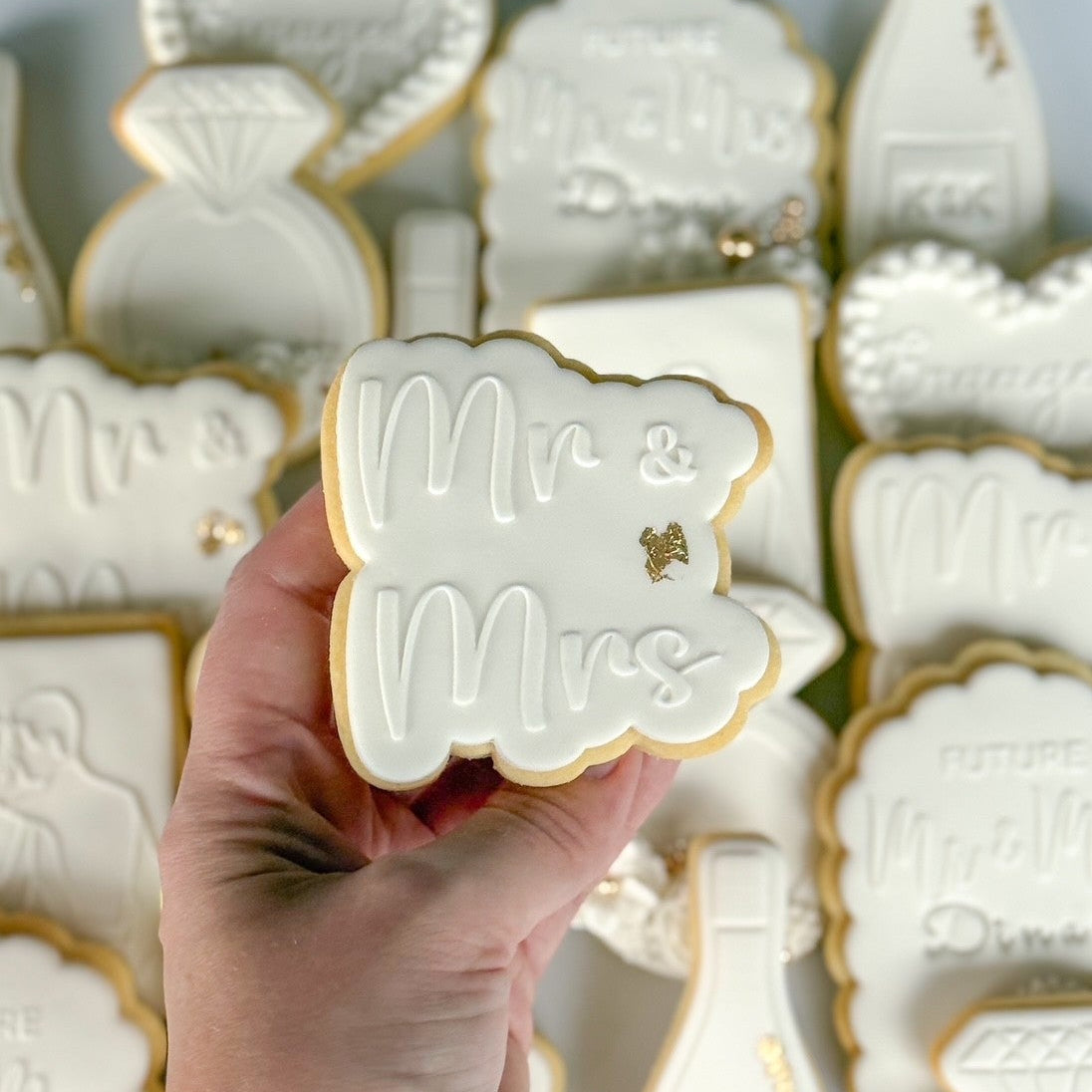 diamond ring cookie stamp cookie cutter stampandimpress wedding engagement bride and groom mr & mrs engaged future mr & mrs champagne bottle