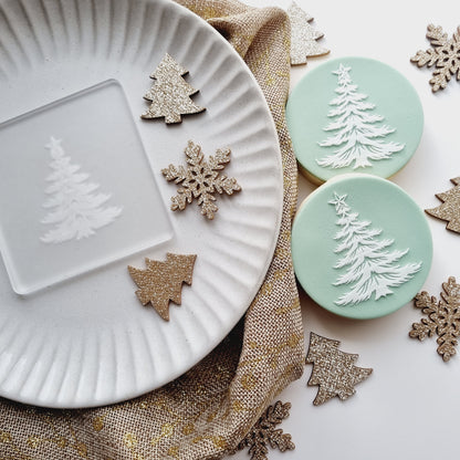 Pine Christmas tree cookie stamp cookie cutter stampandimpress 