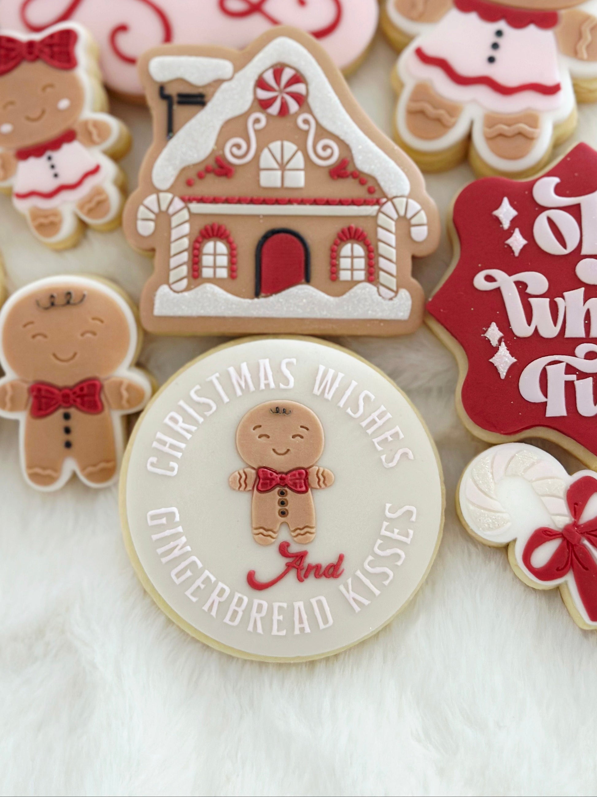 christmas wishes & gingerbread kisses cookie stamp cookie cutter fondant cookie christmas stampandimpress