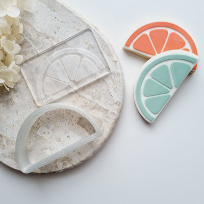 Lemon orange lime citrus half slice cookie stamp cookie cutter stampandimpress