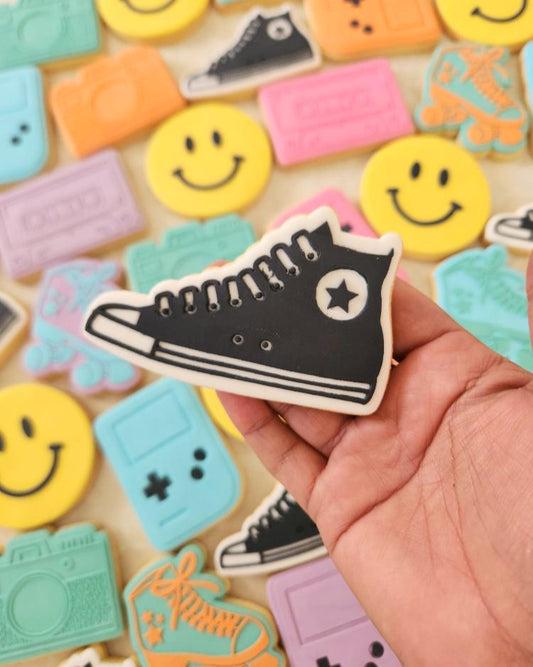 converse sneaker 90s all star shoe cookie stamp cookie cutter stampandimpress