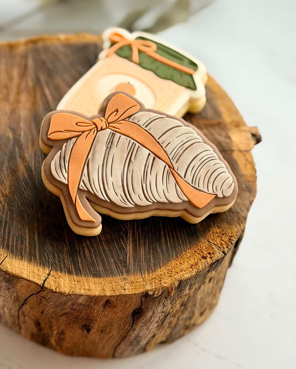 Jam jar mini fruit brunch croissant with bow fondant cookie stamp cookie cutter stampandimpress