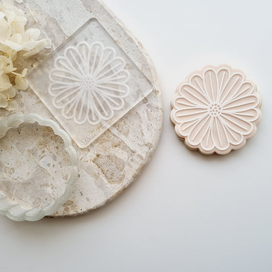 daisy wheel bike cookie stamp cookie cutter flower stampandimpress