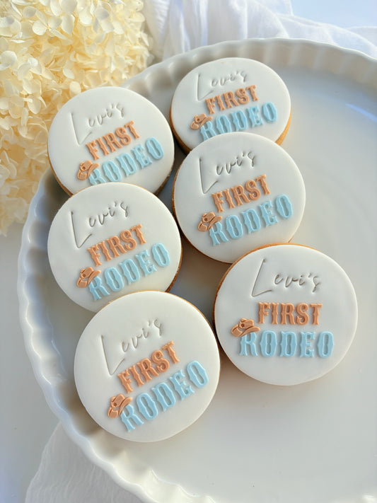 First rodeo cowboy boot hat one cookie stamp cookie cutter stampandimpress