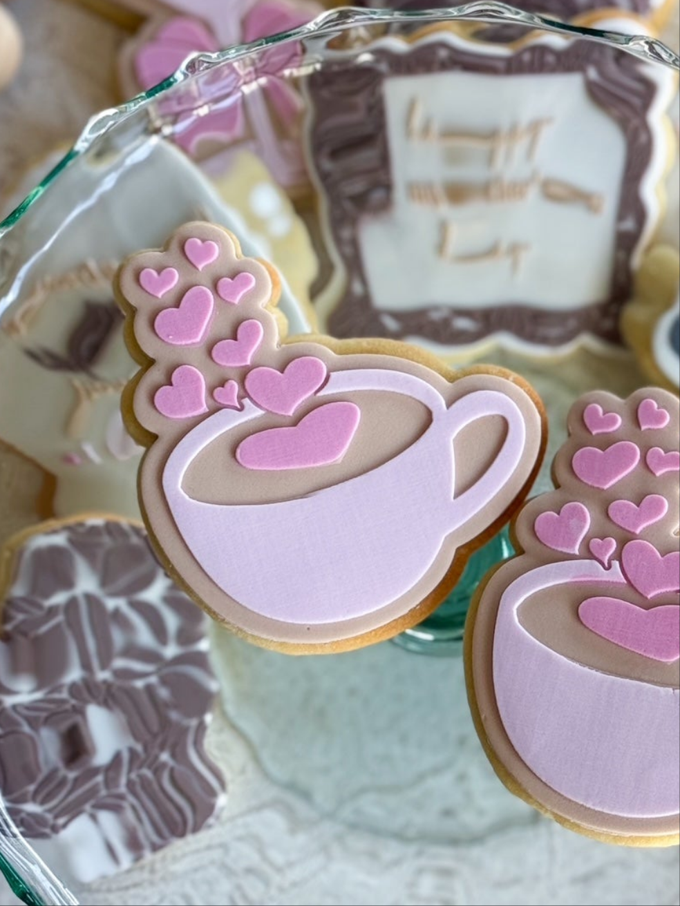 Coffee Cup with Hearts Raised Cookie Stamp/Fondant Debosser
