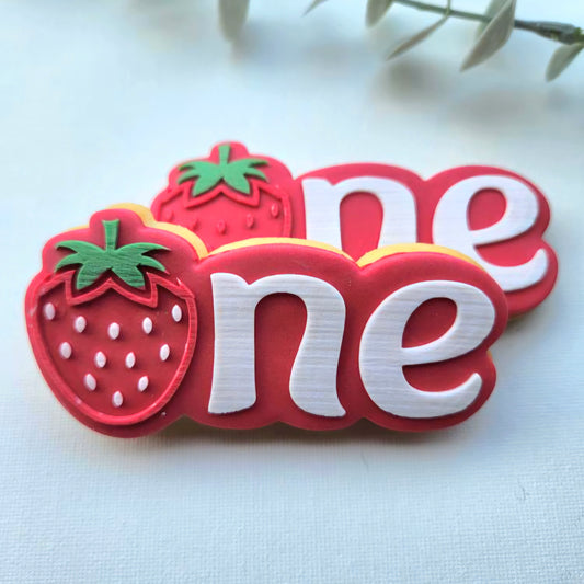 Strawberry One Raised Cookie Stamp/Fondant Debosser & Cutter