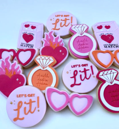 Flame Heart Raised Cookie Stamp/Fondant Debosser & Cutter