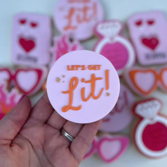 Lets Get Lit! Raised Cookie Stamp/Fondant Debosser