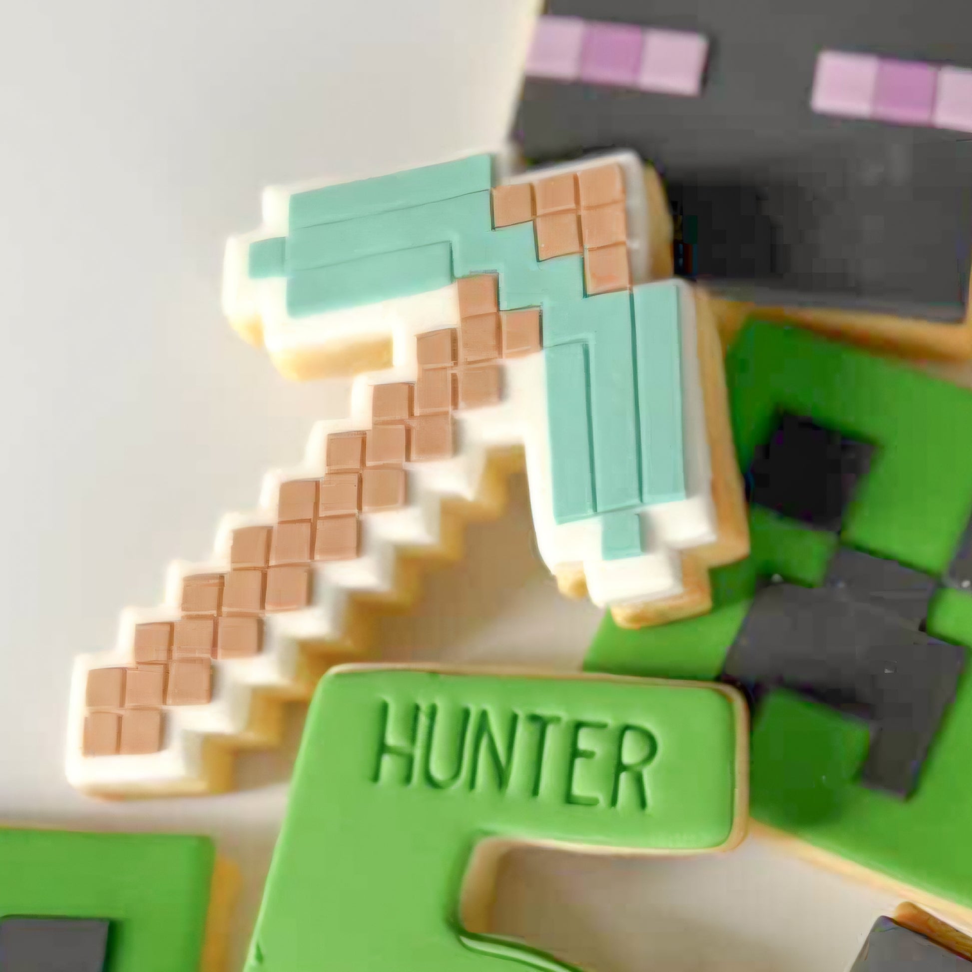 minecraft pickaxe creeper tnt cookie stamp cookie cutter stampandimpress