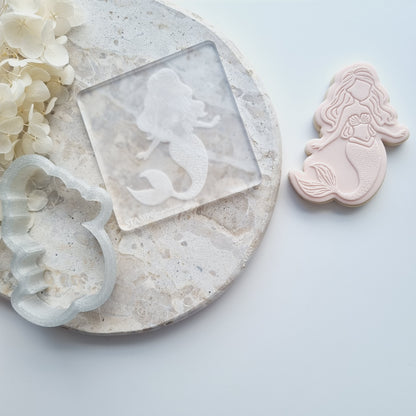 Mermaid cookie stamp cookie cutter stampandimpres under the sea pearl ariel whale 