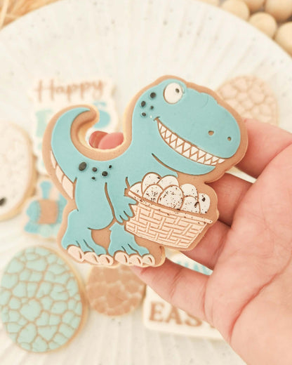 easter egg dino egg dinosaur train wagon cracked egg dinosaur egg t-rex trex Brontosaurus Pterodactyl have a roar-some easter roarsome roar happy easter cookie stamps cookie cutters stampandimpress