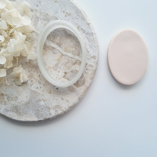 Oval shape cookie cutter fondant stampandimpress