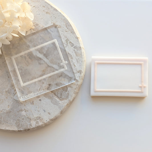 Cross Rectangle Raised Cookie Stamp/Debosser