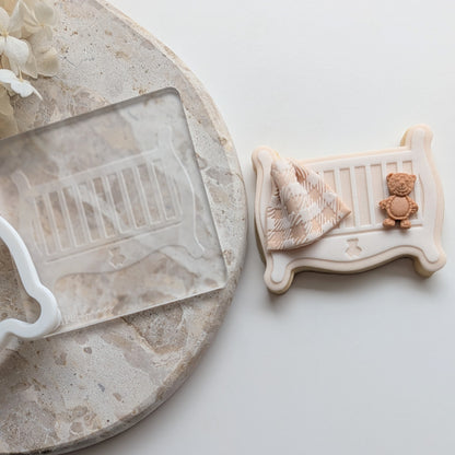 Baby Crib Raised Cookie Stamp/Fondant Debosser & Cutter