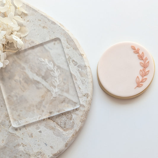 leaves simple border wedding cookie fondant cookie stamp cookie cutter stampandimpress customise
