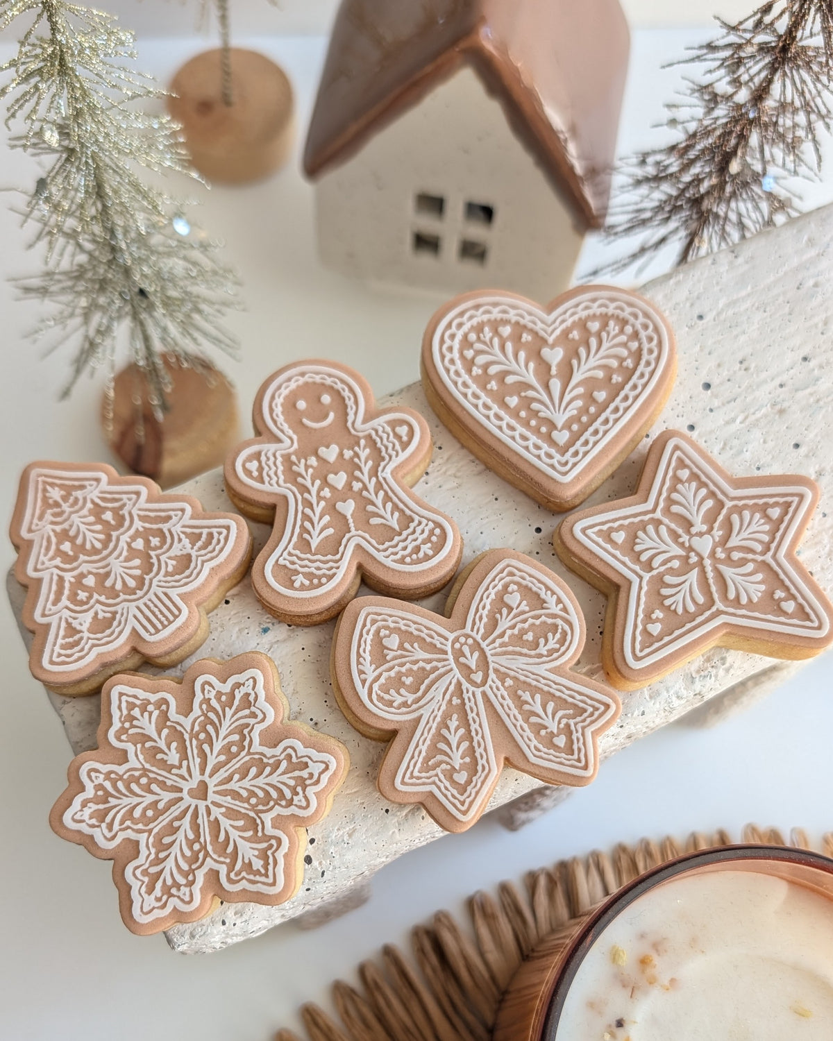 Mini Gingerbread Pattern Set Raised Cookie Stamp/Fondant Debosser & Cutters