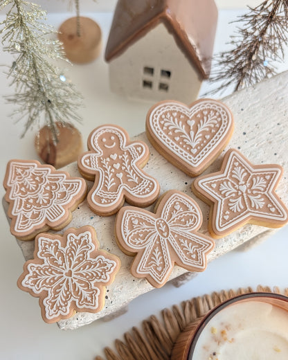 Mini Gingerbread Pattern Set Raised Cookie Stamp/Fondant Debosser & Cutters