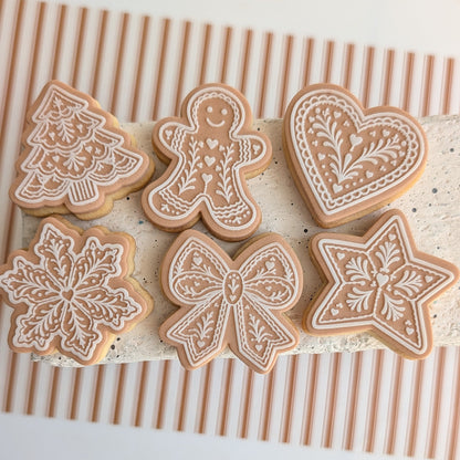 Mini Gingerbread Pattern Set Raised Cookie Stamp/Fondant Debosser & Cutters