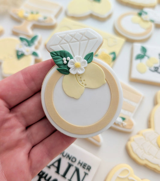 diamond ring bride to be hens wedding cookie stamp cookie cutter stampandimpress