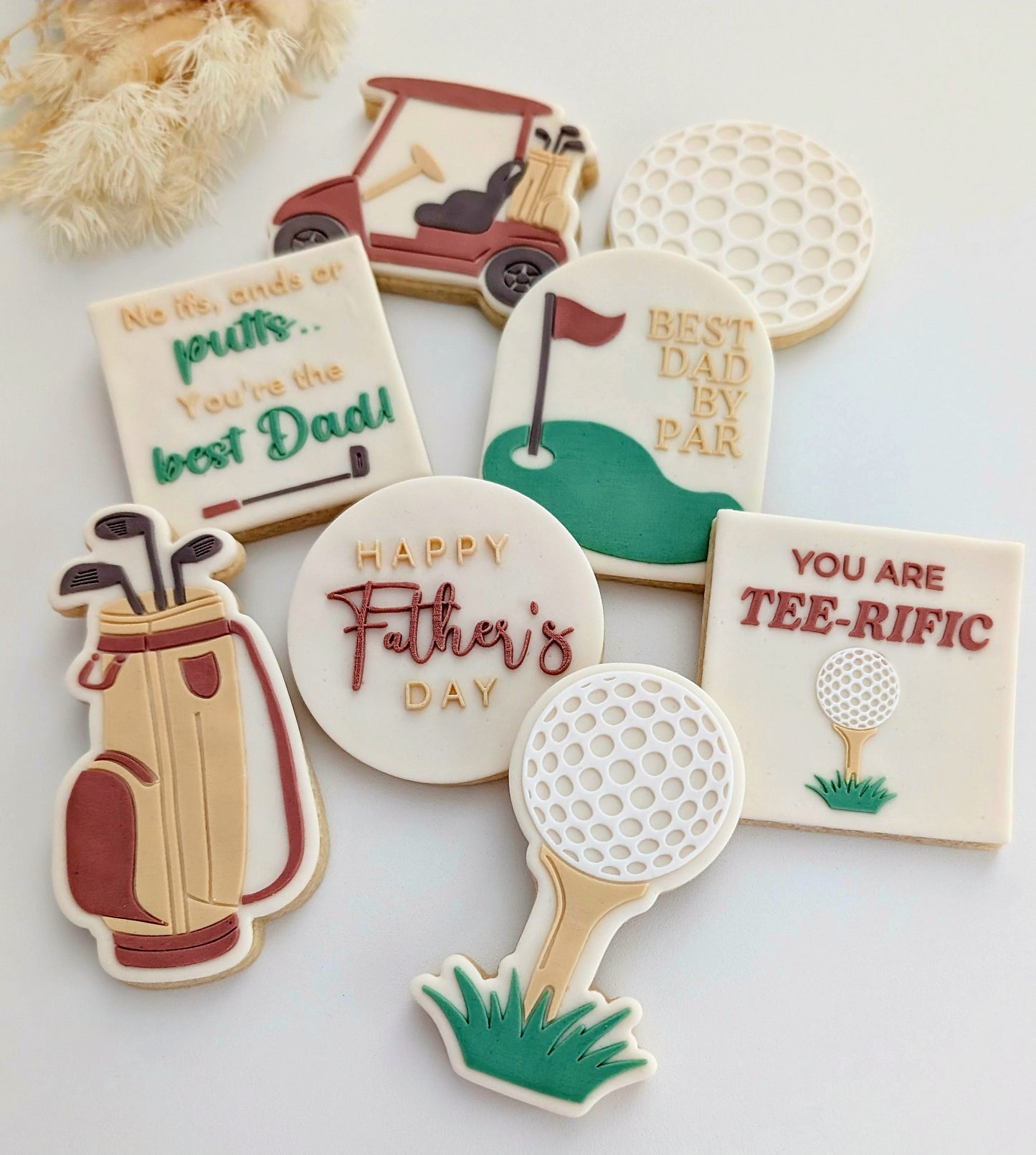 you are tee-rific golf ball fathers day dad best dad by par golf cart golf bag golf green cookie stamp cookie cutter stampandimpress father's day cookie stamps