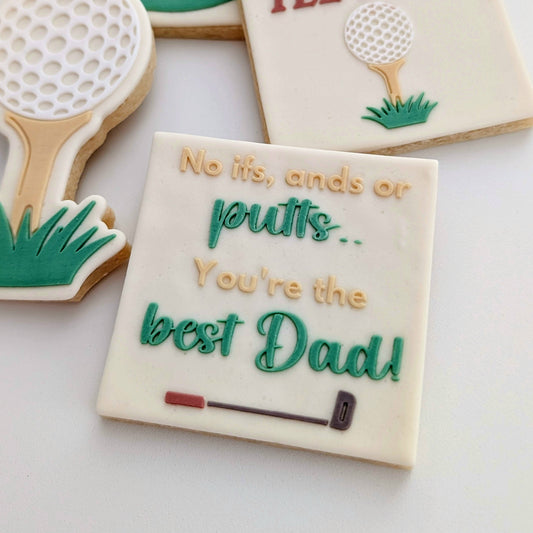 golf ball fathers day dad no ifs and or putts youre the best dad best dad by par cookie stamp cookie cutter stampandimpress