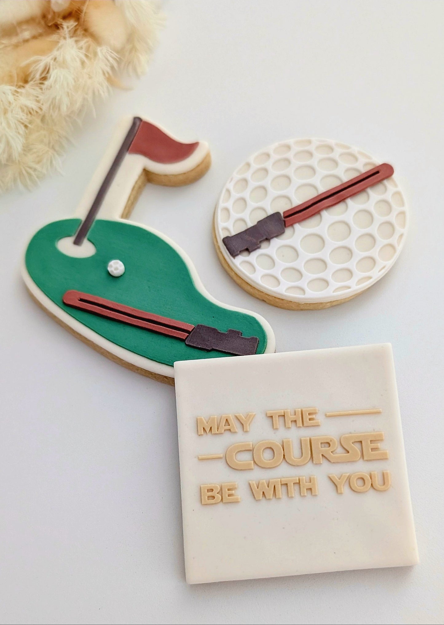 golf ball fathers day dad best dad by par may the course be with you golf green flag cookie stamp cookie cutter stampandimpress star wars pun