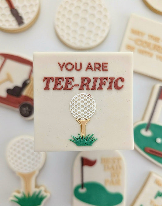 you are tee-rific golf ball fathers day dad best dad by par golf cart golf bag golf green cookie stamp cookie cutter stampandimpress